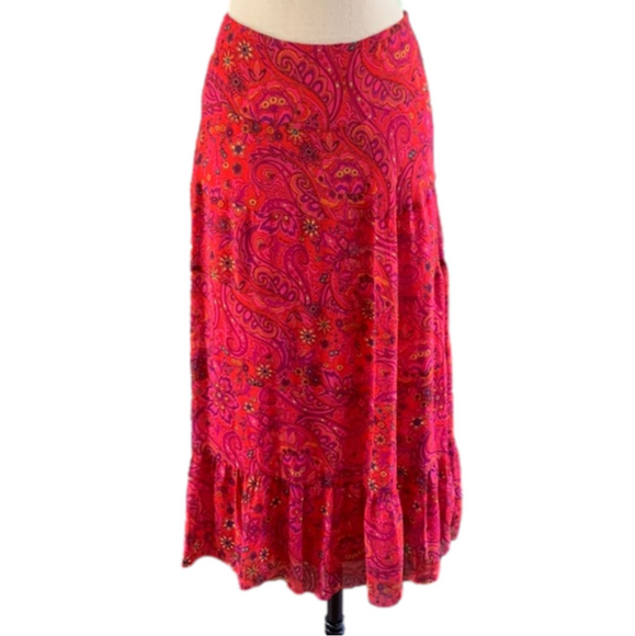 Investments Dresses & Skirts - Investments 1X paisley and floral elastic waist maxi skirt
